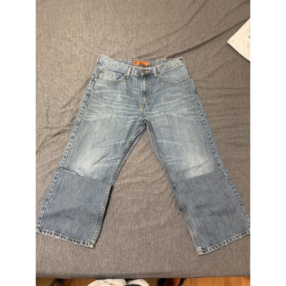 Lee Dungarees Relaxed Bootcut Jeans Women's Light Wash Blue Denim Size XL 36x30